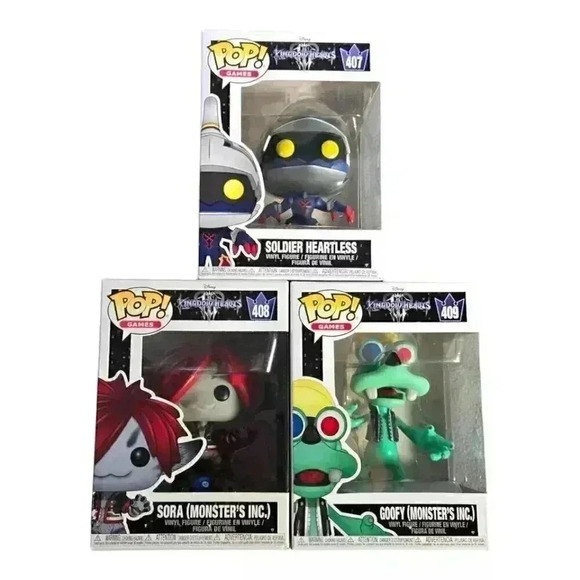 Funko Pop Kingdom Hearts Lot of 3 - Sora Goofy Soldier Heartless-Collectible Set - Picture 1 of 4